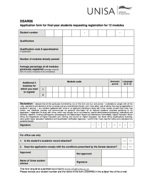 Dsar06 Form Unisa