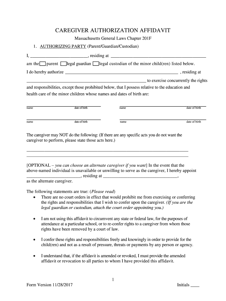  Sample Caregiver Authorization Form with Notes 11 MassLegalHelp 2017-2024