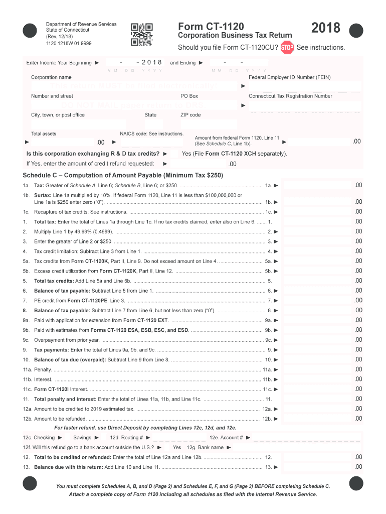  Form Ct 1120 2018