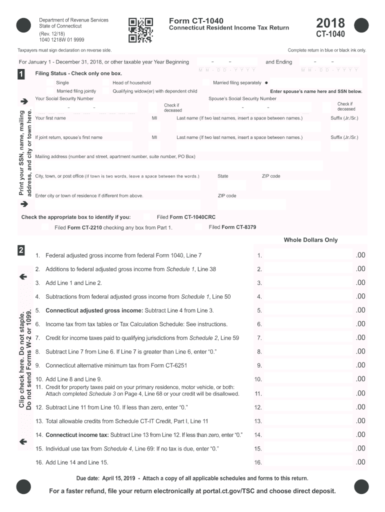  Fillable Ct Income Tax Forms 2018