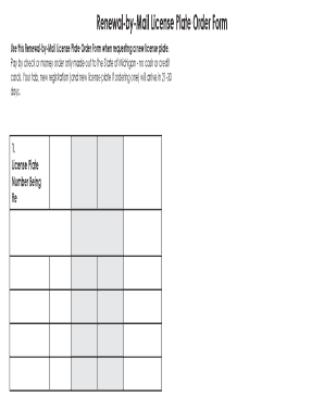 Michigan Renewal License Plate Form