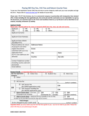 Nz Visa Fee  Form