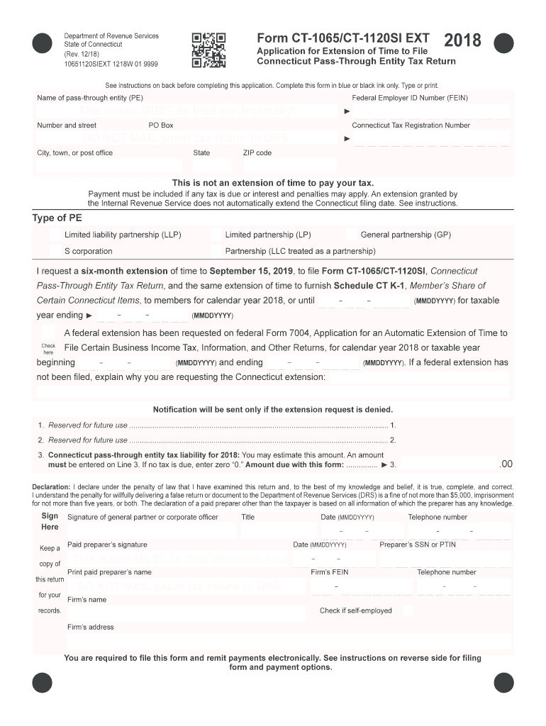  Form Ct 1065 Ct1120si 2018