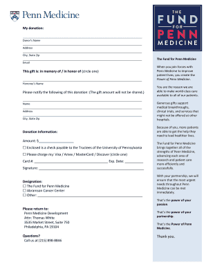The Fund for Penn Medicine Email  Form