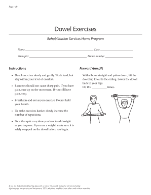 Dowel Exercises Printable  Form