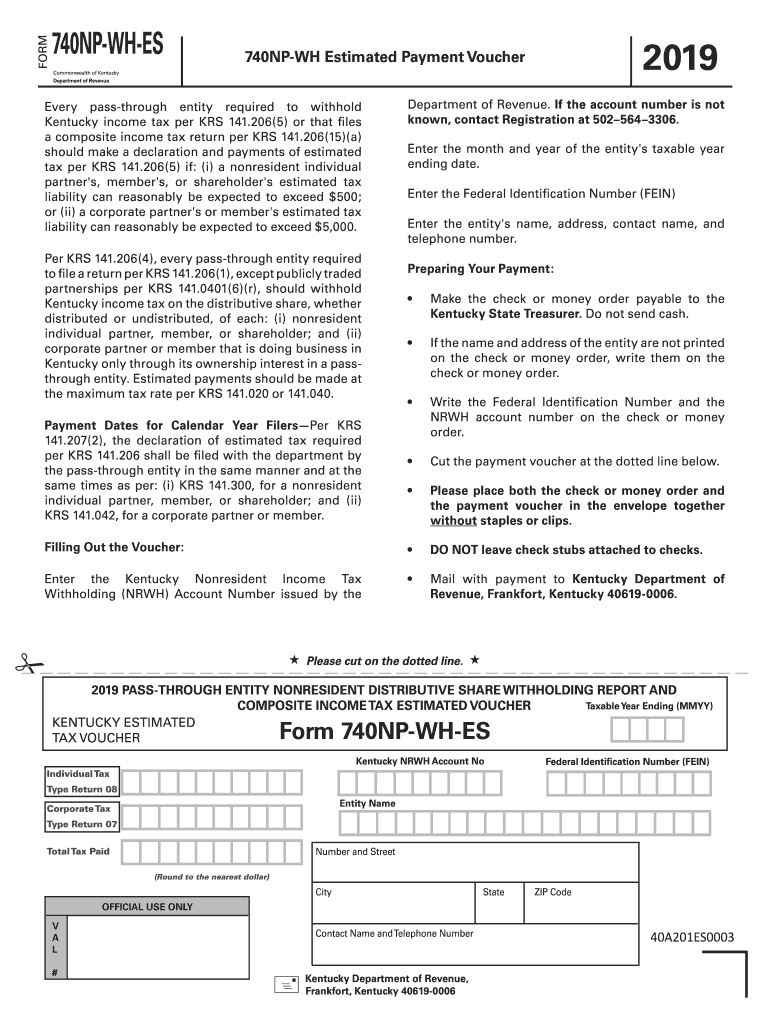  Form 740np Wh Es 2019