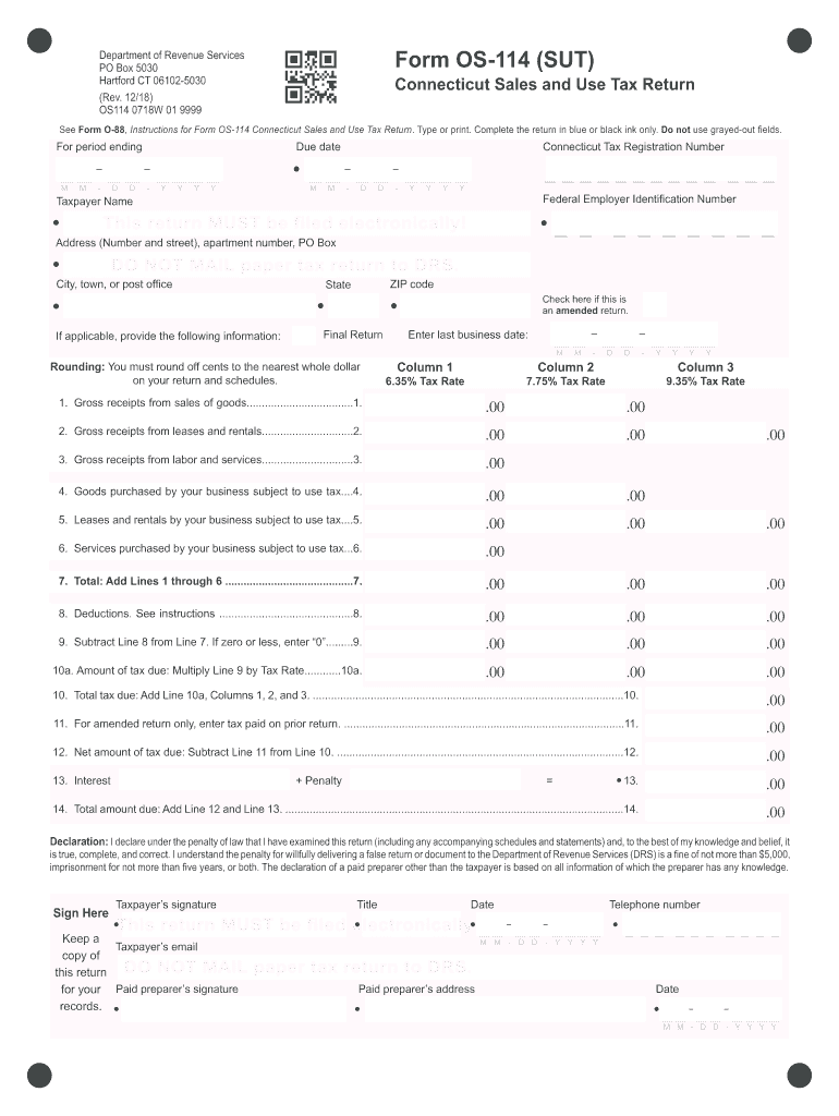  Ct Sales and Use Tax Form Os 114 2018