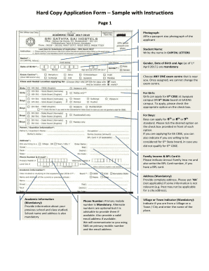 Hard Copy Application  Form