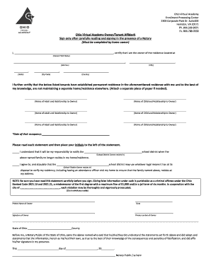 Ohio Virtual Academy Enrollment Processing Center Ph 866  Form