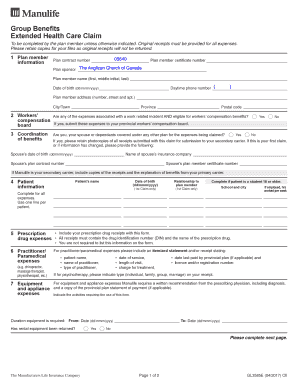 Manulife Claim Form Fill Out and Sign Printable PDF Template signNow