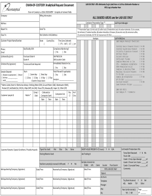 Pace Analytical Chain of Custody  Form