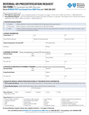 REFERRAL or PRECERTIFICATION REQUEST AZBlue  Form