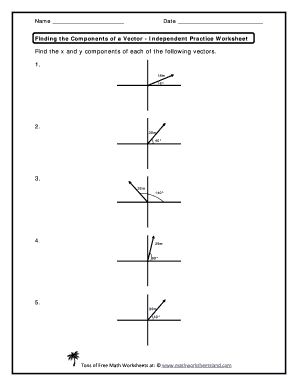 Finding the Components of a Vector Independent Practice Worksheet Answers  Form