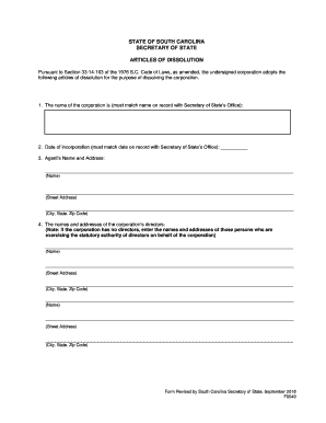 Get and Sign Sc Dissolution 2018-2022 Form