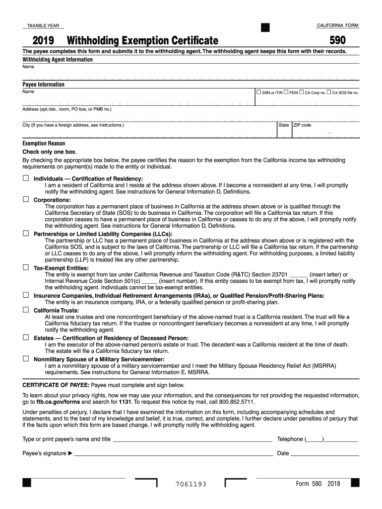  Ca 590 Form 2019