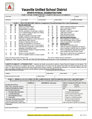 VUSD Sports Physical Form 12111 Version DOC