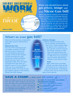 Nicor Gas Sample Bill  Form