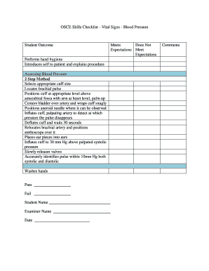 Vital Signs Competency Checklist  Form