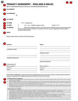 Tenancy Agreement England and Wales PDF Download  Form