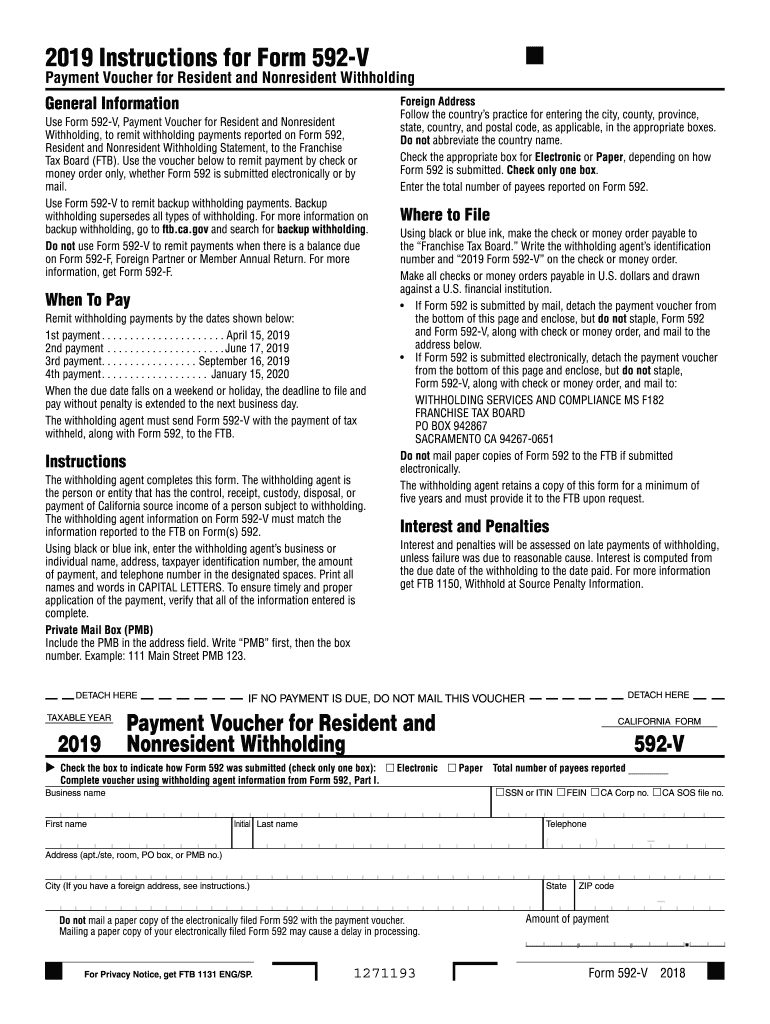  Form 592 V 2019