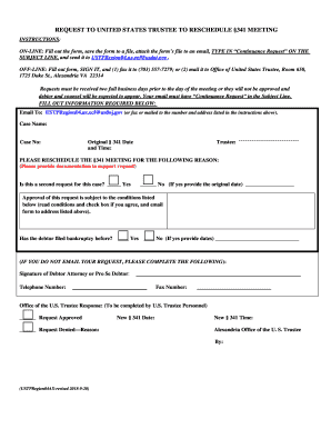  Request Trustee Form 2018