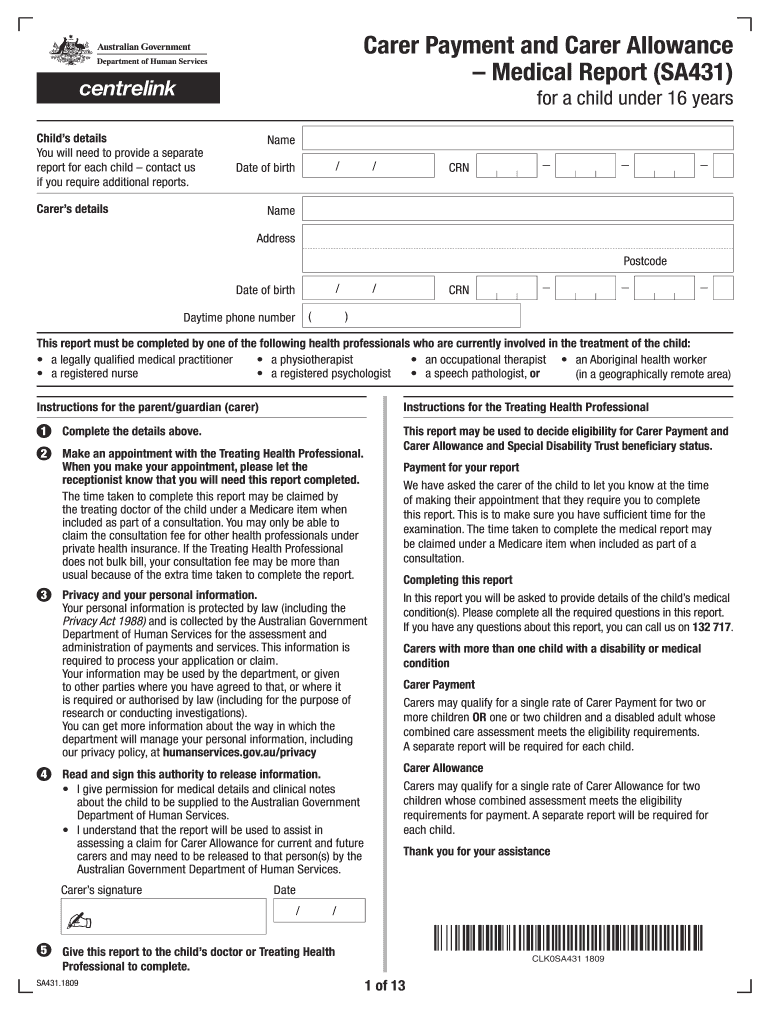  Review of Carer Allowance Medical Report 2018