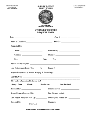 Kern County Coroner Release Form