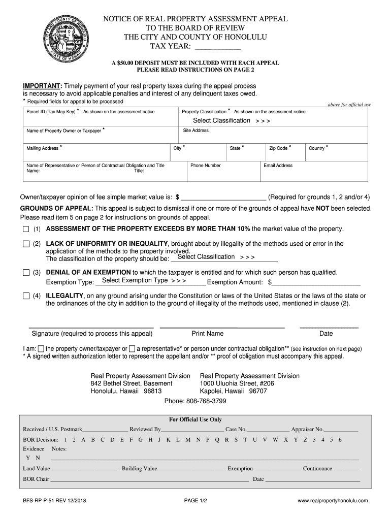 Get and Sign Instructions for Honolulu Form Bfs Rp P 5 2018-2022