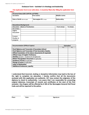 Enclosure Form