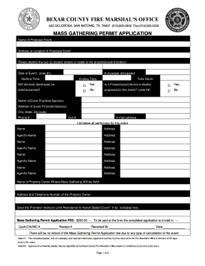 Mass Gathering Application Bexar County  Form