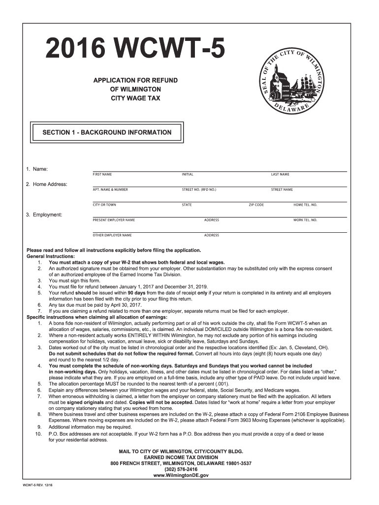  Wcwt 5 Form 2016