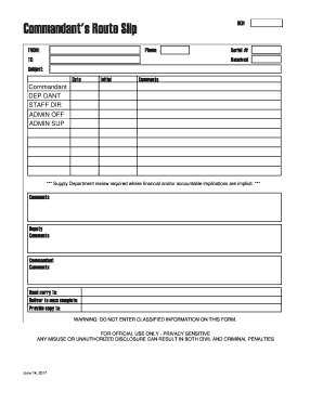 Commandant Route Slip USNA  Form