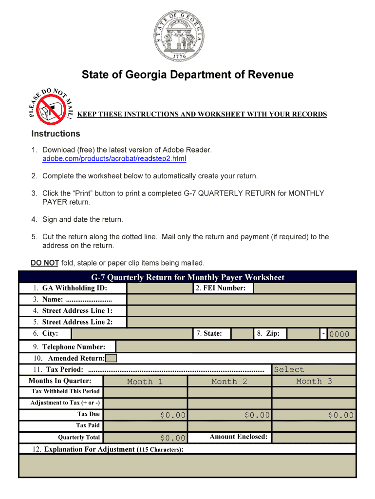  G7 Quarterly Return for Ga 2018