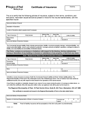 Get and Sign Insurance Region Peel 2011-2022 Form