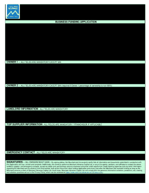 BUSINESS FUNDING APPLICATION Legal Name of Merchant the  Form