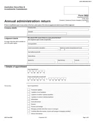 Asic 5602  Form