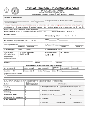 Ma Town Permit Application  Form