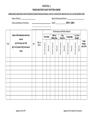 World Beaters Talent Spotting Scheme  Form