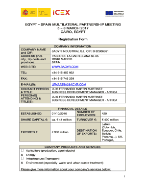 Sacyr Industrial SL Spain Business  Form