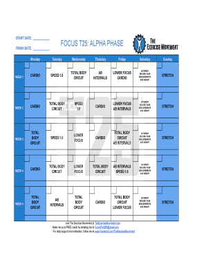 T25 Calendar  Form