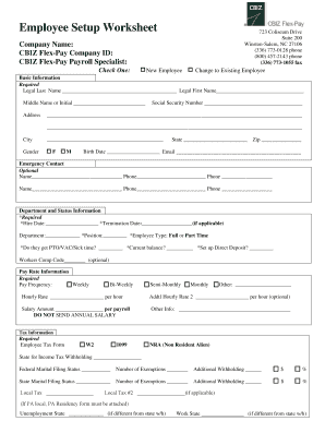 Cbiz Flex Pay  Form