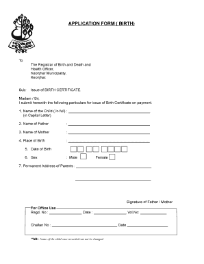 Death Certificate Odisha  Form