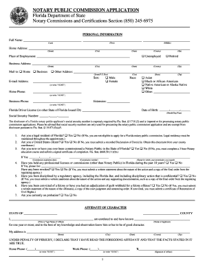 Get and Sign Florida Notary Application Form