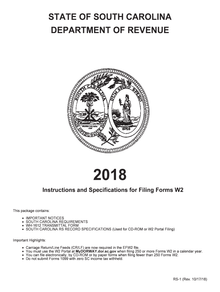  South Carolina Department of Revenue Fillable Forms 2018
