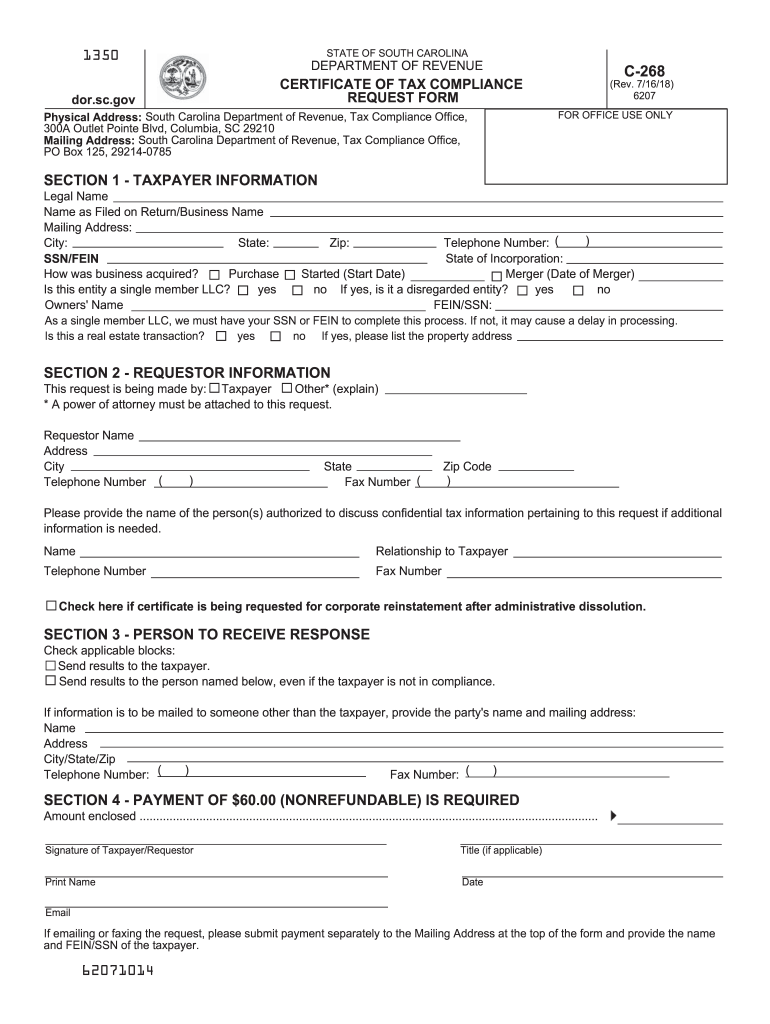  Certificate of Tax Compliance Sc 2018