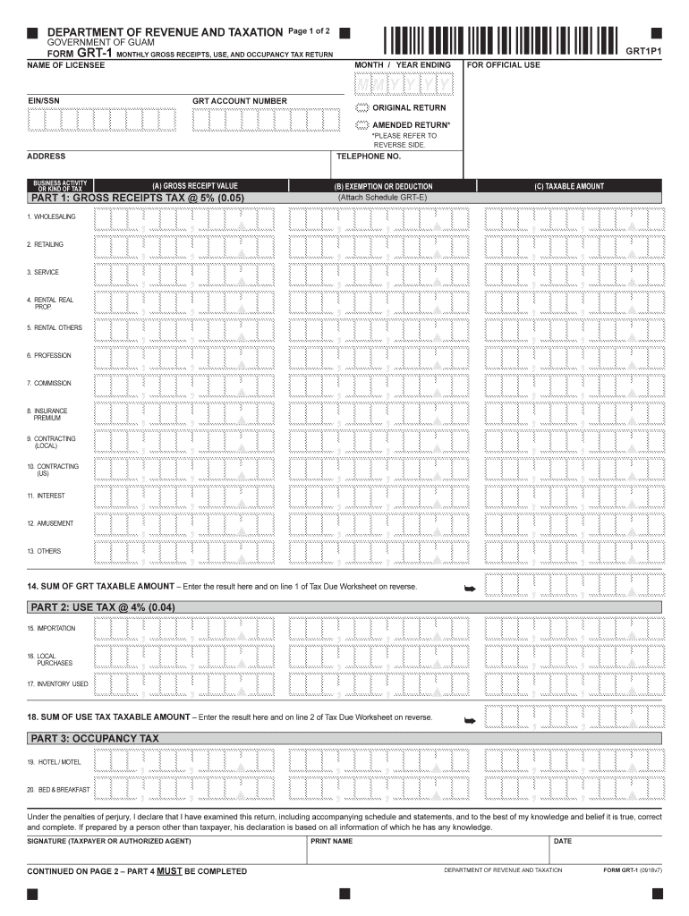  Form Gu Grt 1 Fill Online Print 2018