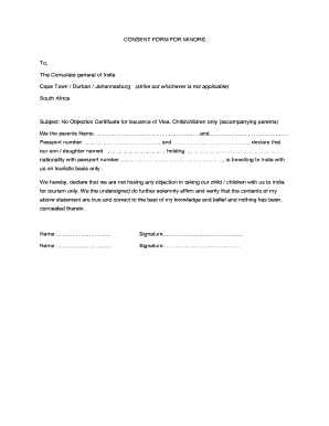 Vfs Consent Form for Minors