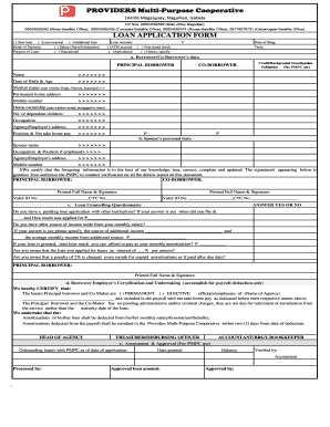 Providers Cooperative  Form