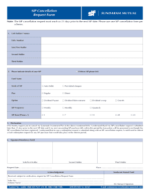 Sundaram Sip Cancellation Form