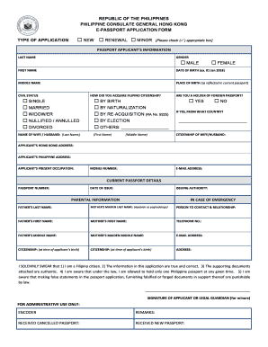 E Passport Application Form Philippine Consulate